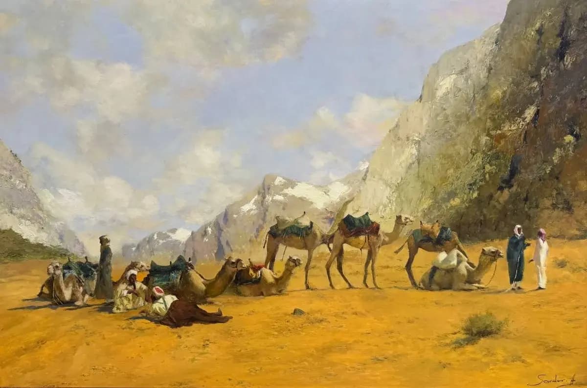 Караван (2021), Аллабергенов С. (р. 1980), холст, масло, 76×115 см