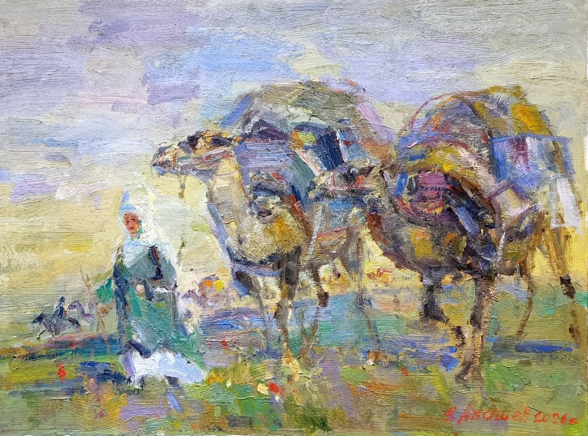 Өткен күннің елесі (2026). Акашев Курмангазы (р. 1964). холст/масло, 50х70 см