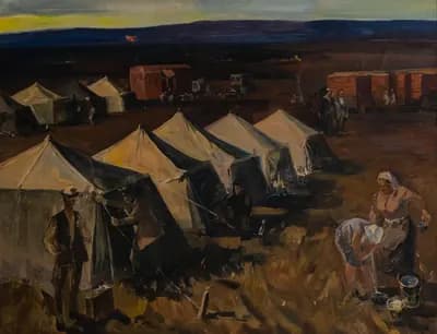 Первые палатки (1983). Калимов Мухит (1931–2002). холст, масло, 130×100 см
