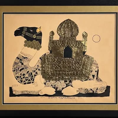 Корабль пустыни (2011). Мухит Мырза Али (р. 1989). ручка, бумага, тушь, 50×70 см