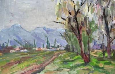 Этюд (1984). Орехов А.. картон, масло, 50×33 см