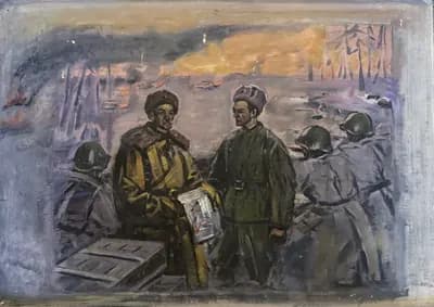 На фронте. Наседкин Николай (1918–1991). неизвестно, 33×45 см