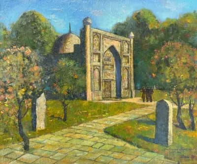 Мавзолей Карахана. Денисов Н. А (р. 1943). холст, масло, 59×48 см