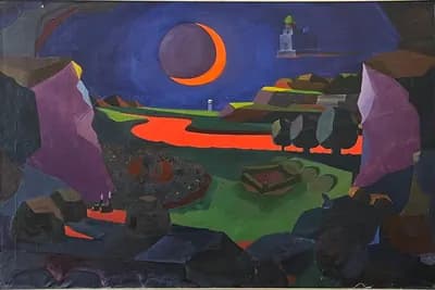 Өткен ғасыр Атырау. Аралбаев Жоламан (р. 1944). холст, масло, 110×73 см