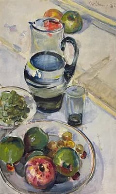 Голубой графин. Стадничук Иван (1913–2000). картон, масло, 80×50 см