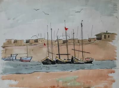 Старая Площадка (1959). Дячкин Андрей (1930–2017). бумага, акварель, 39×28 см