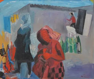 Қызыл саукеле (2009). Агытаев Иассауи (р. 1948). холст, масло, 91×77 см