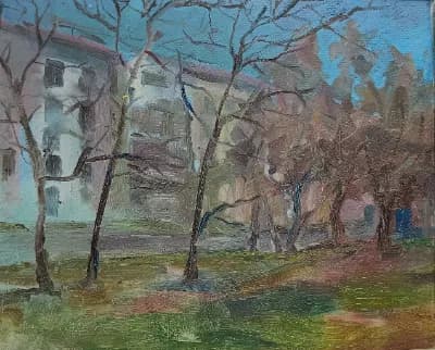 Городской пейзаж. Пеизов Р.. Холст/масло, 54,5х46 см
