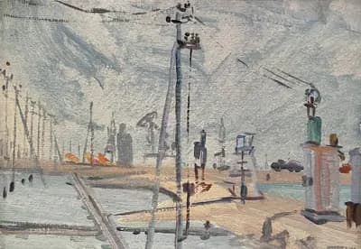 Производственный пейзаж. Шарденов Ж. (1927–1992). картон, масло, 50×35,5 см