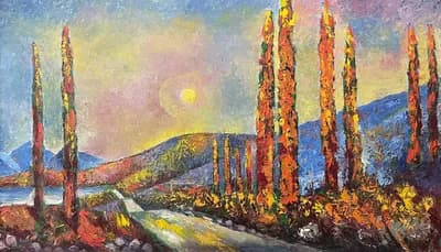 Осенняя дорога (2000). Лукин В. Д. (р. 1952). холст, масло, 50×75 см