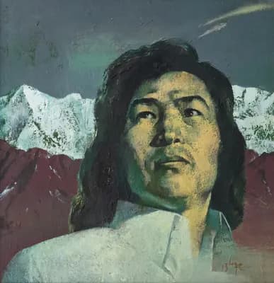 Портрет Оралхана Бокей (2017). Кайрамбаев Ж. (р. 1953). холст, масло, 35×40 см