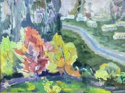 Павлодар. Пейзаж. Лысенко Павел (1928–2017). бумага, масло, 63×49 см