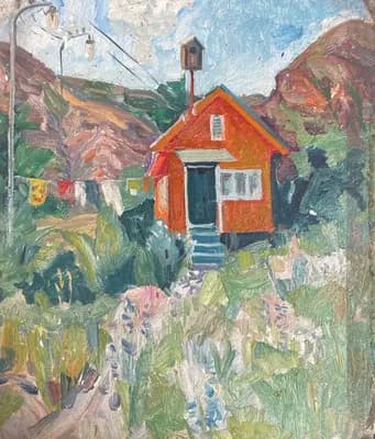 Моя дача. Дужнов Анатолий (1942–2003). картон, масло, 43,5×50 см