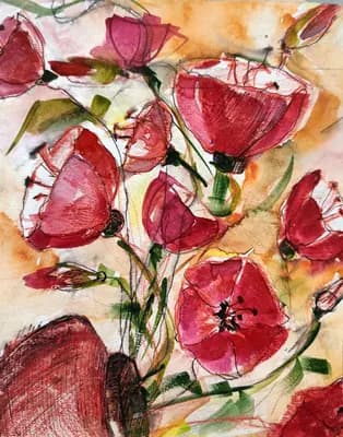 Маки. Власюк А. (р. 1948). бумага, акварель, 25,5×20,5 см