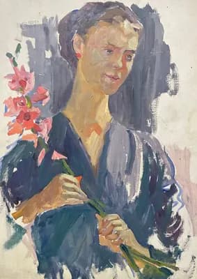 Встреча с Хрущёва. Нурмухаммедов Нагим-Бек. картон, масло, 50×70 см