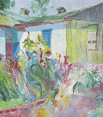 Цветы (2008). Султанов С. У.. холст, масло, 50×55 см