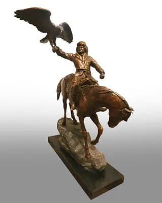 Бүркітші. Бегулиев К.. бронза, камень, гранит, 100×77×56 см