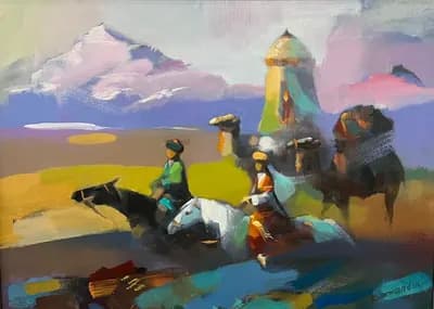Алтын ғасыр (2014). Баяндин Адилгали. холст, масло, 70×50 см