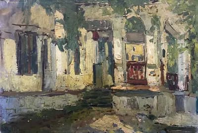 Этюд (барачного типа). Бибин Александр (1939–2009). картон, масло, 49×33 см