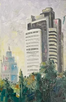 Новостройки Астаны. Сивенков Н.. холст, масло, 40×60 см