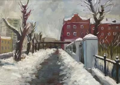 Городской пейзаж. г. Омск. Баймуханов Куандык (р. 1986). холст, масло, 70×50 см