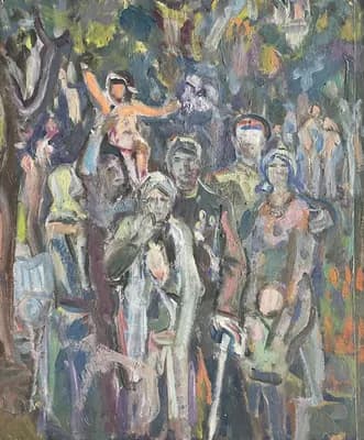 День победы. Школьный А. (1926–2019). картон, масло, 50×40 см