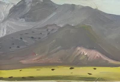 Горы (1975). Дужнов Анатолий (1942–2003). картон, масло, 35×25 см
