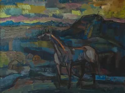 Пейзаж (1994). Айтбаев Салихитдин (1938–1994). холст, масло, 80×60 см