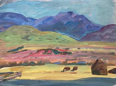 В горах Джайлау (1979). Дужнов Анатолий (1942–2003). неизвестно, 48×35 см
