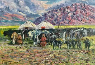 Жайлау. Жазидолда Р. (р. 1979). холст, масло, 82×57 см