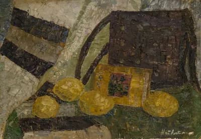 Натюрморт с сумкой (1955). Альтман Натан (1889–1970). картон, масло, 50×35 см
