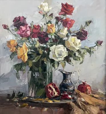 Розы (2013). Поздеев С. (р. 1957). холст, масло, 65×60 см
