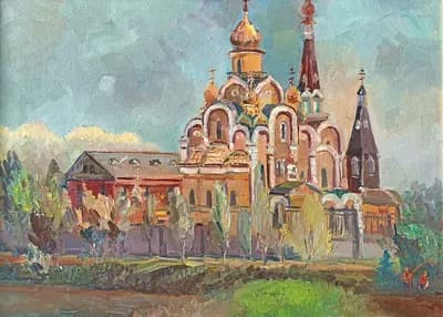 Храм в честь Воздвижения Креста Господня. Кайдаров Малик (р. 1964). холст, масло, 60×75 см