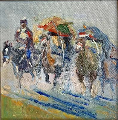 Көш (2026). Акашев Курмангазы (р. 1964). холст/масло, 15х15 см
