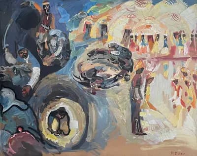 Без названия. Романов Сахи (1926–2002). картон, гуашь, 80×100 см