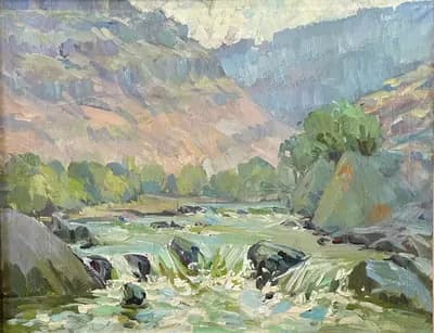 Река в ущелье (1979). Азизян Целок Левонович (1912–1990). холст, масло, 70×90 см
