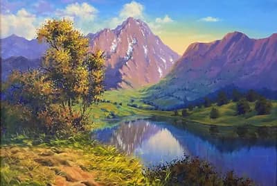 Ущелье Макпал. Каримов А.А.. холст, масло, 65,3×95,4 см