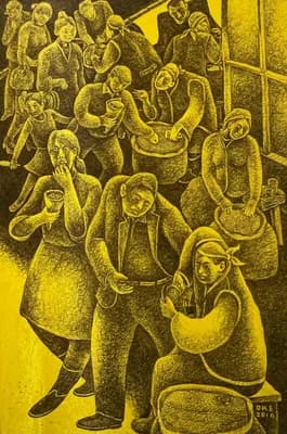 Семечки (2016). Есенбаев Оразбек (р. 1960). шелкография, 60×40 см