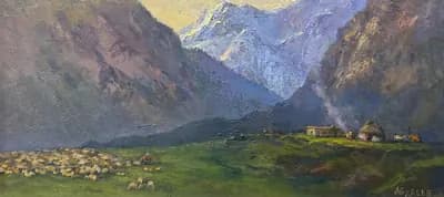 Жайлау (2024). Абдреев Марат (р. 1965). холст, масло, 30×65 см