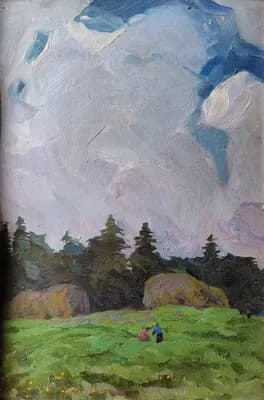 Лето Сенеж. Кузнецова Виленина (1927–2010). картон, масло, 35×50 см