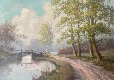 Пейзаж. Кристиан Максимилиан Бер. холст, масло, 50×70 см