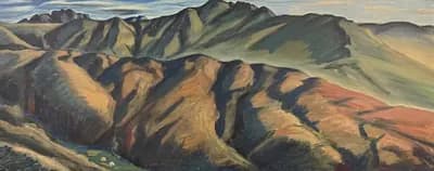 Горы (1970). Гилевский Г. (р. 1932). холст, масло, 50×120 см