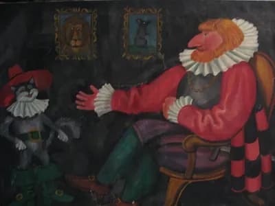 Кот в сапогах. Назаренко Т.. холст, масло, 140×100 см