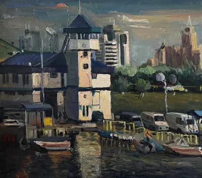 Астана кеші (2015). Кайдаров Малик (р. 1964). холст, масло, 70×80 см