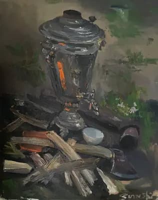 Самовар. Чунчалинов А.. холст, масло, 48×60 см