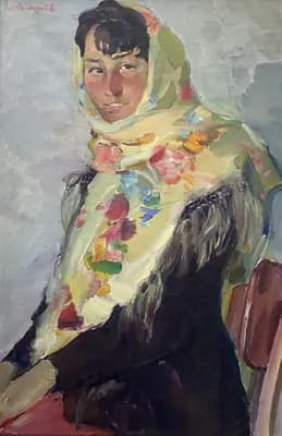 Девушка в платке. Стадничук Иван (1913–2000). холст, масло, 57×87 см