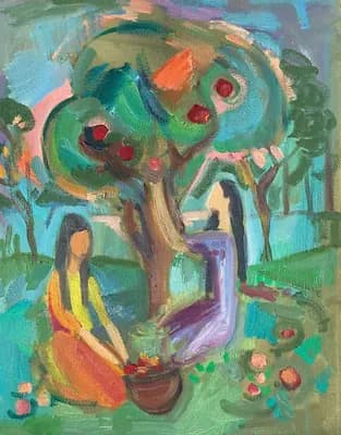 Урожай. Калимова-Кастеева Д.. холст, масло, 40×50 см