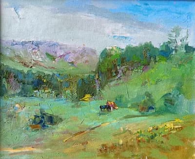 Пастбище. Чунчалинов А.. холст, масло, 48×60 см