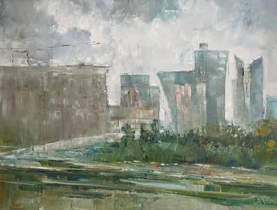 Левобережье. Татиев Т. (р. 1966). холст, масло, 60×80 см