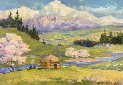 Весна (1998). Кузнецова Виленина (1927–2010). картон, масло, 50×73 см